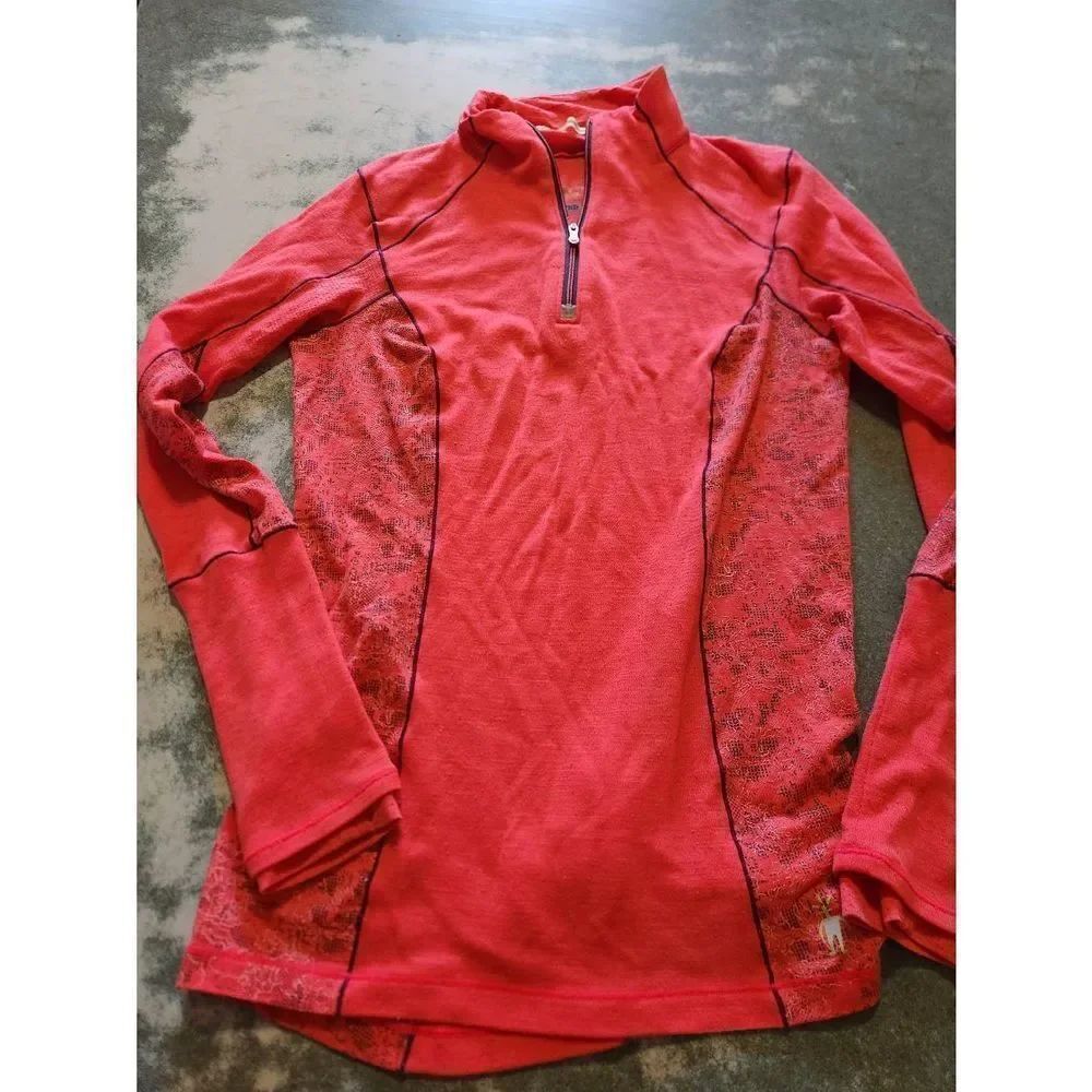 Smartwool Phd 1/2 Zip Pullover  pink Long Sleeve Merino Wool blend sz Small